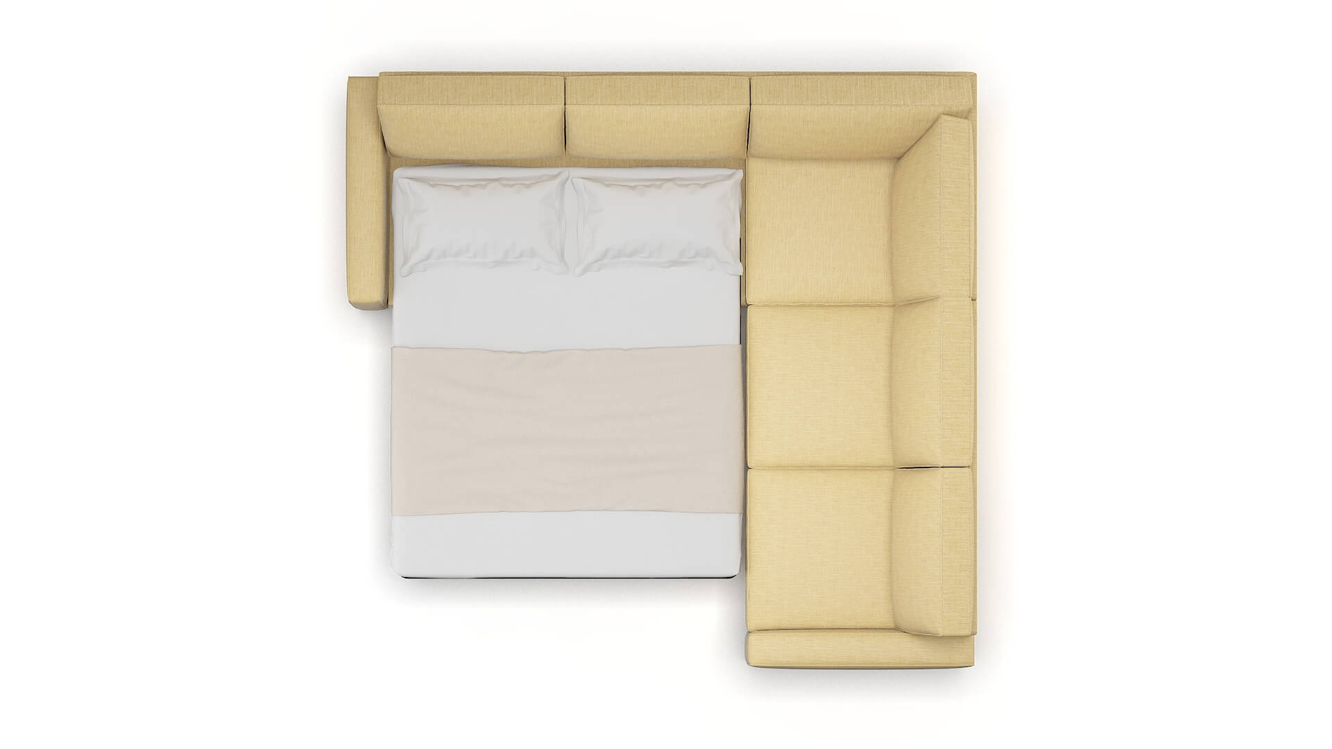 Alton Malibu Maize Sectional Sleeper Espresso legs 3