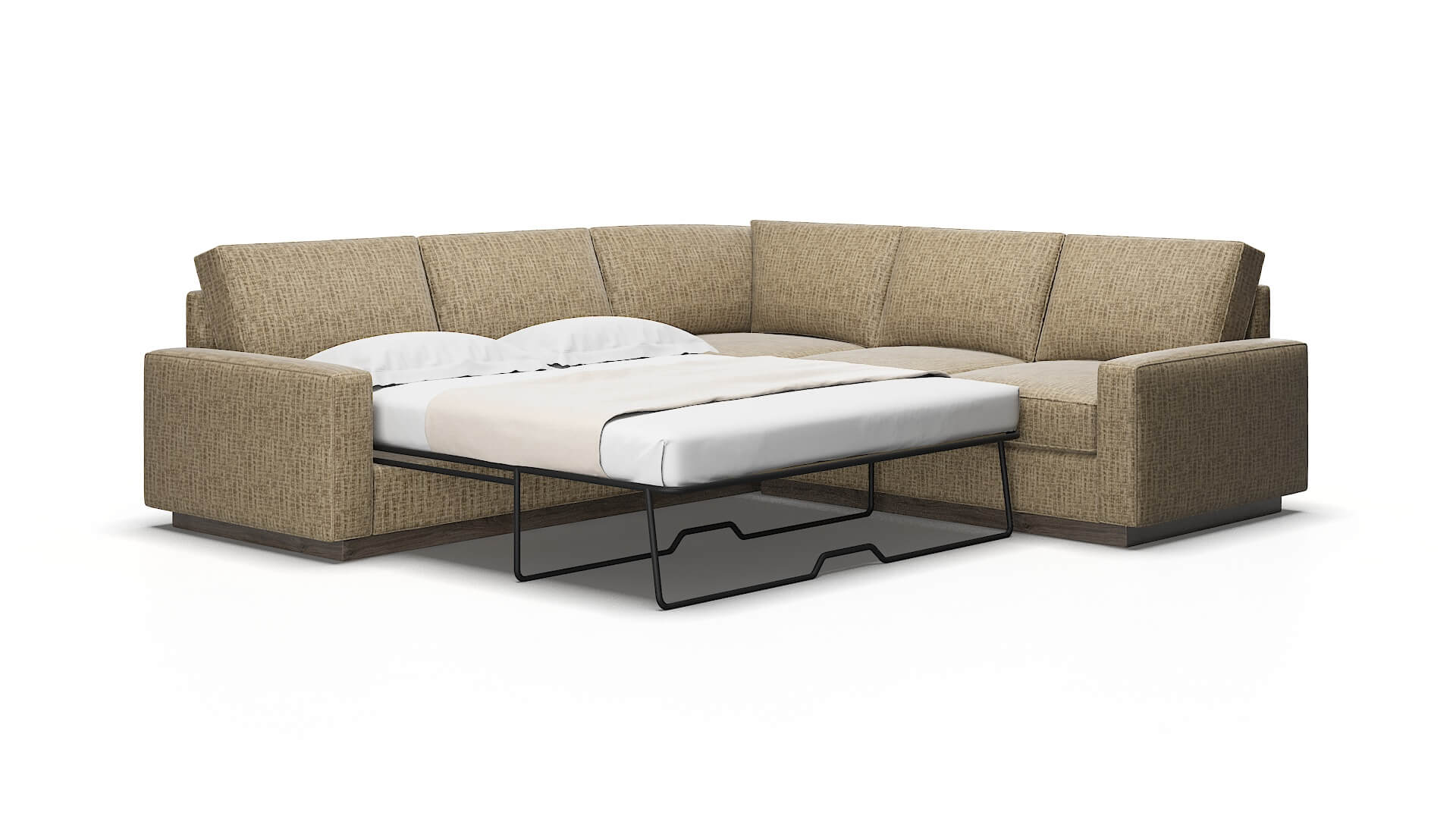 Alton Marcy camel Sectional sleeper Espresso Legs  2