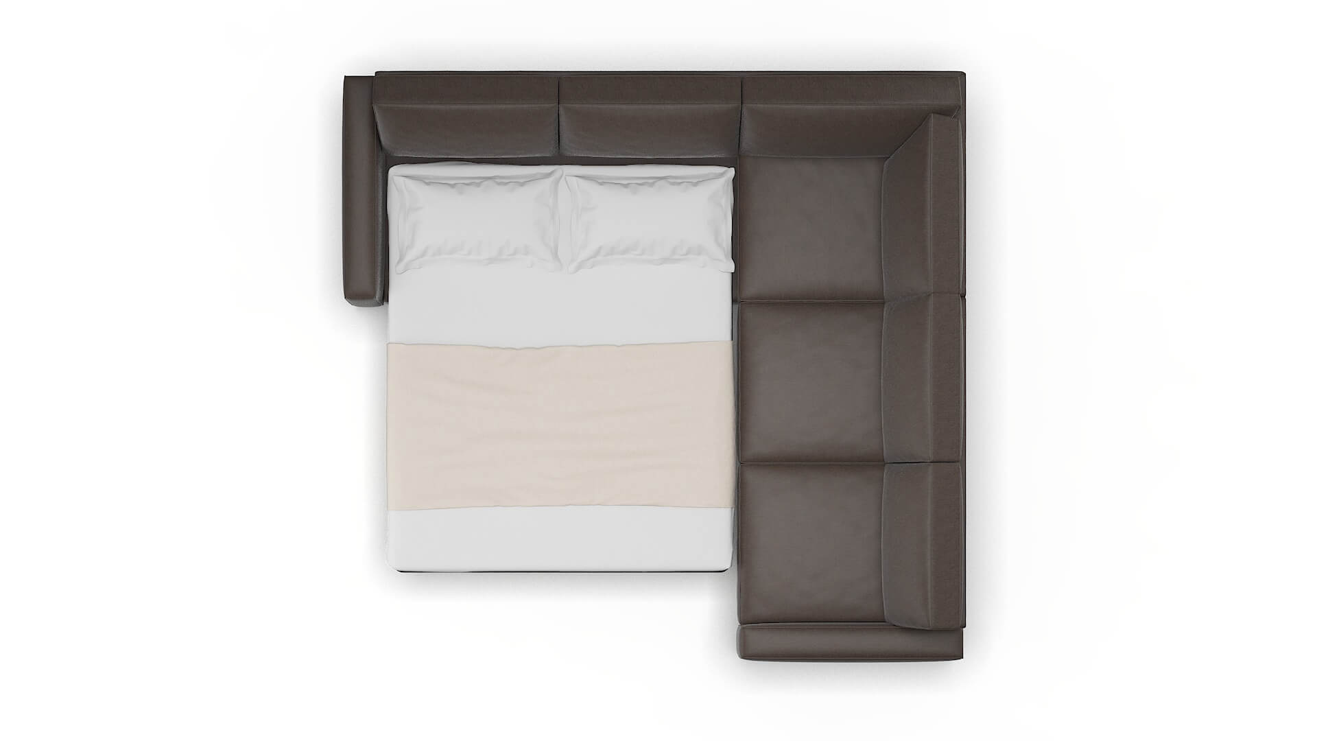 Alton Naples Graphite Sectional Sleeper Espresso legs 3