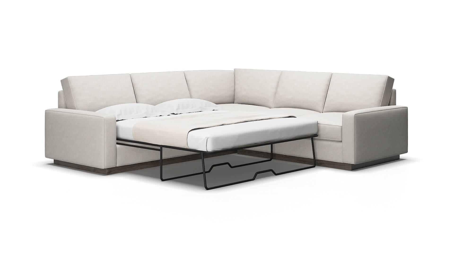 Alton Noble Grey Sectional Sleeper Espresso legs 2
