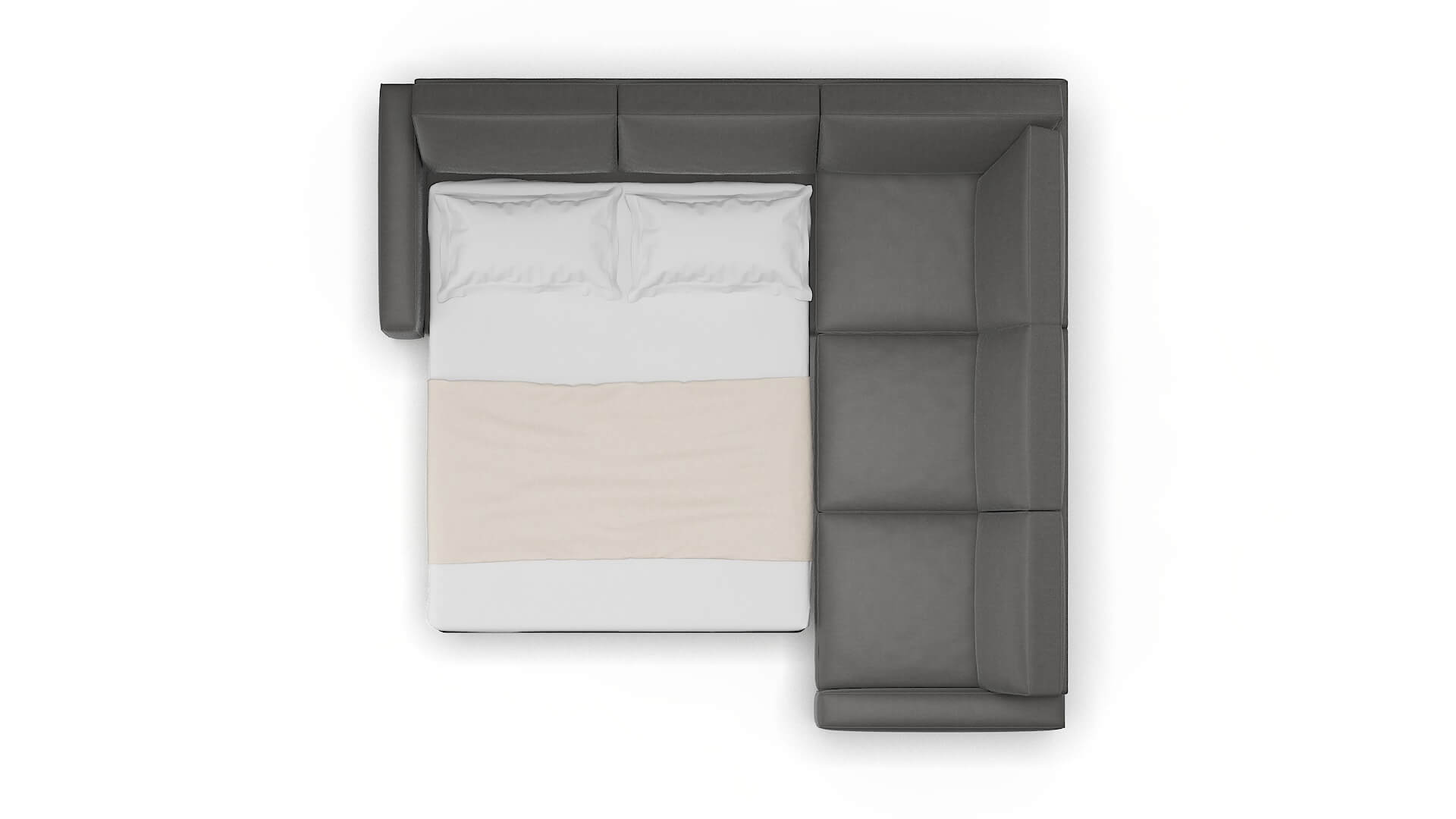 Alton Oakley Charcoal Sectional Sleeper Espresso legs 3