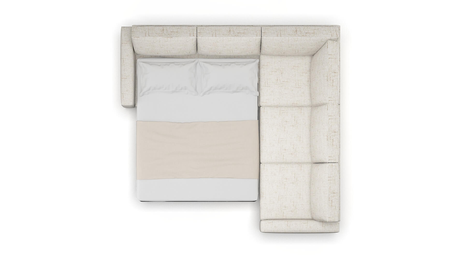 Alton Oceanside Natural Sectional Sleeper Espresso legs 3