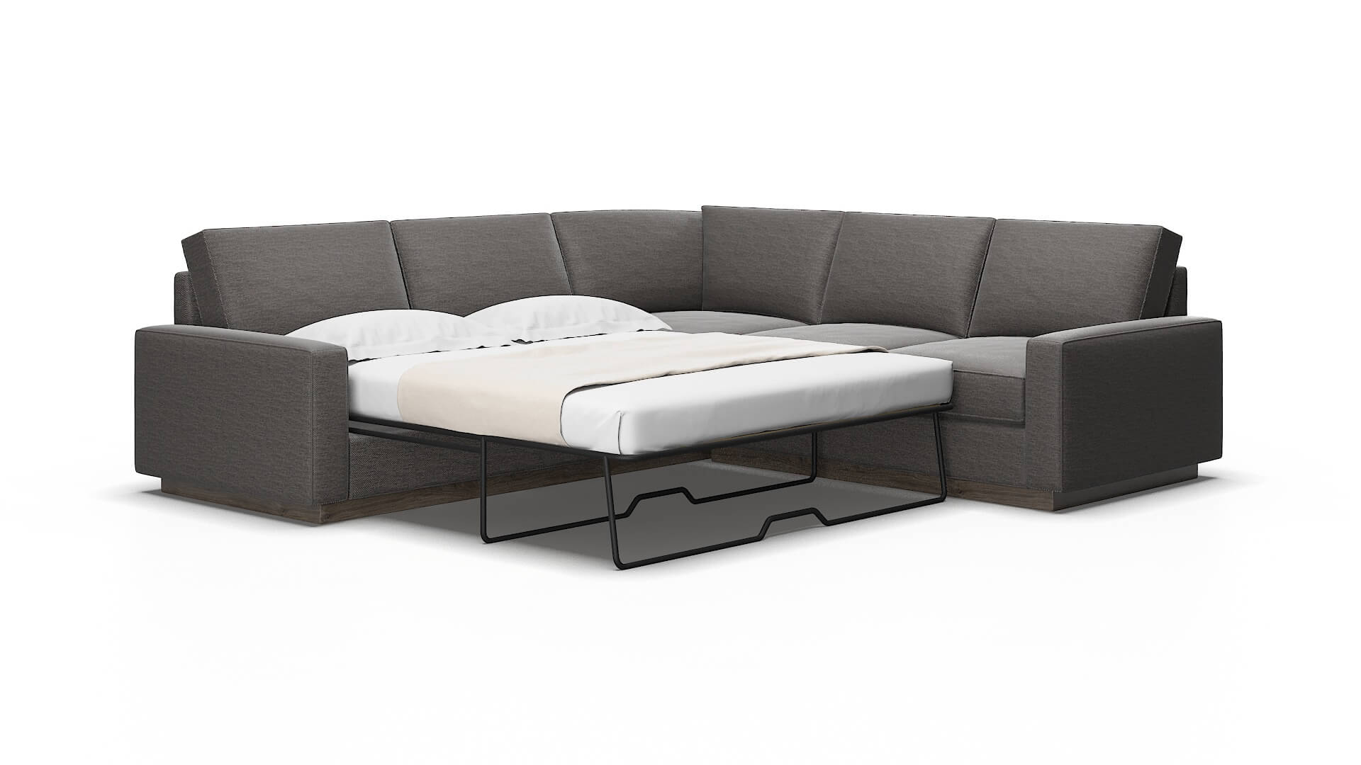 Alton Oscar charcoal Sectional sleeper Espresso Legs  2