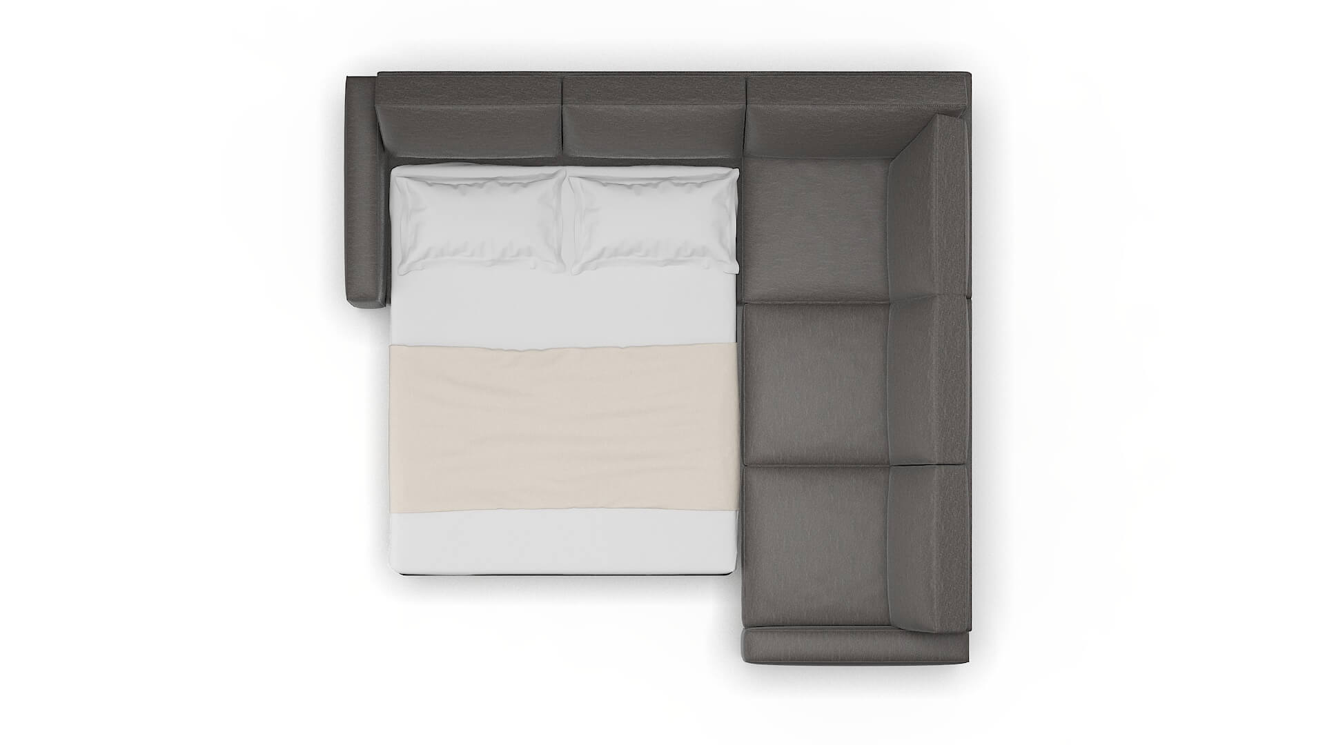 Alton Oscar Grey Sectional Sleeper Espresso legs 3