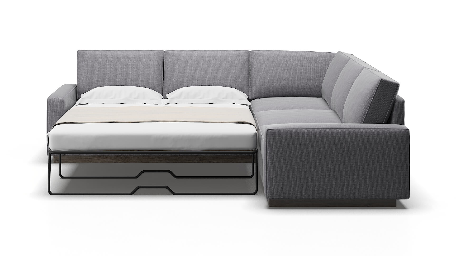 Alton Parker Ash Sectional Sleeper Espresso legs 1