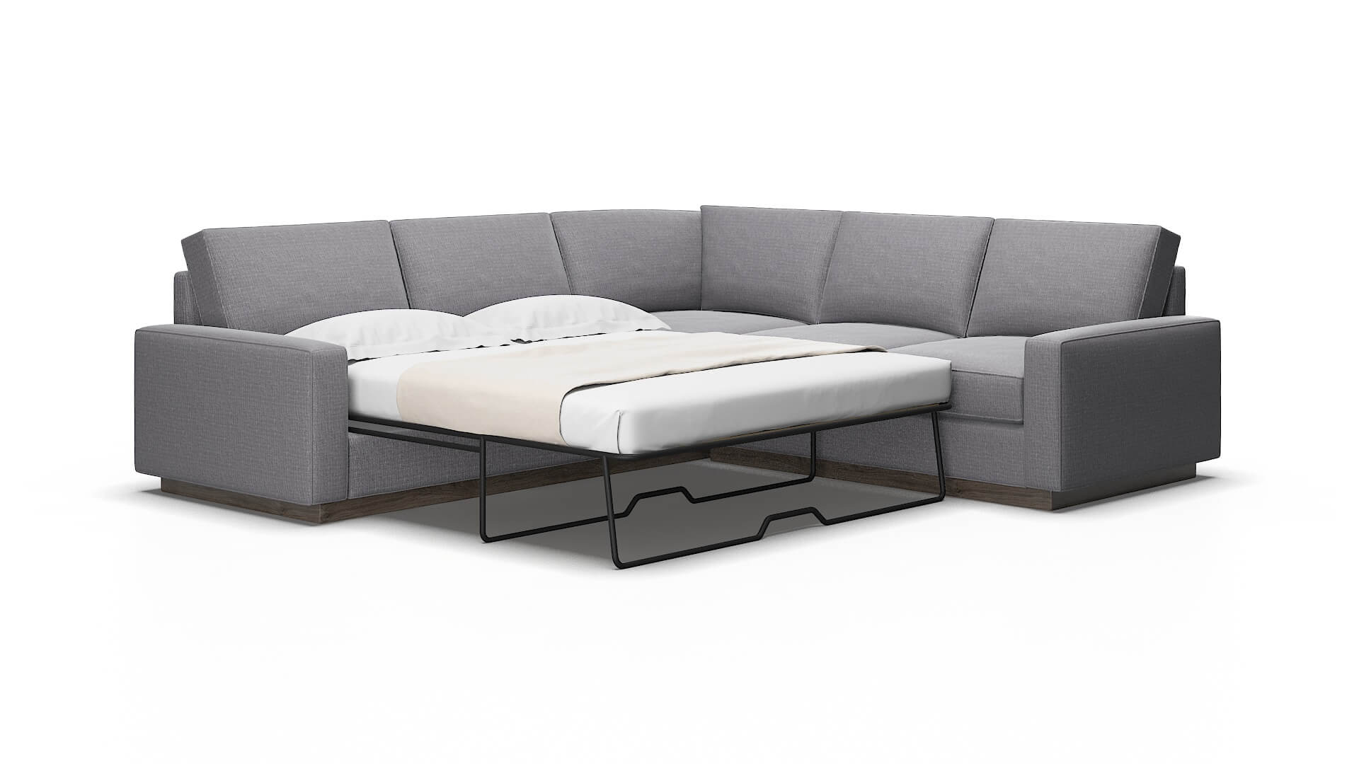 Alton Parker Ash Sectional Sleeper Espresso legs 2