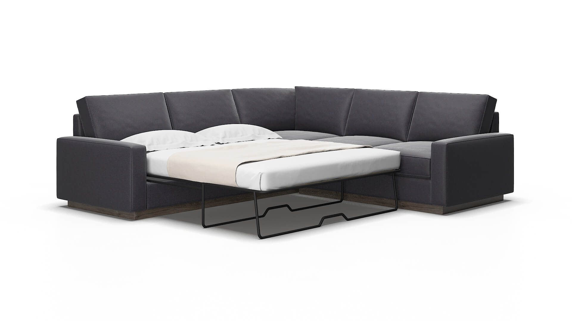 Alton Parker charcoal Sectional sleeper Espresso Legs  2