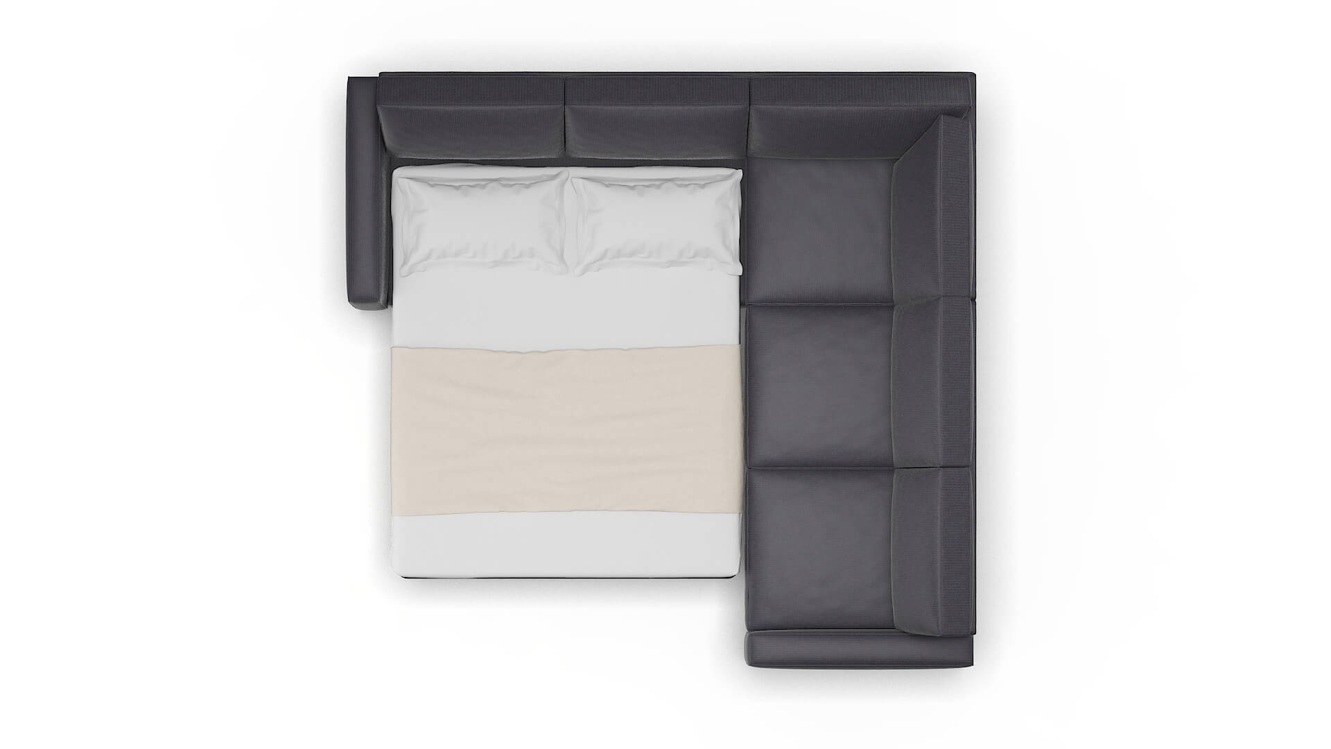 Alton Parker Charcoal Sectional Sleeper Espresso legs 3