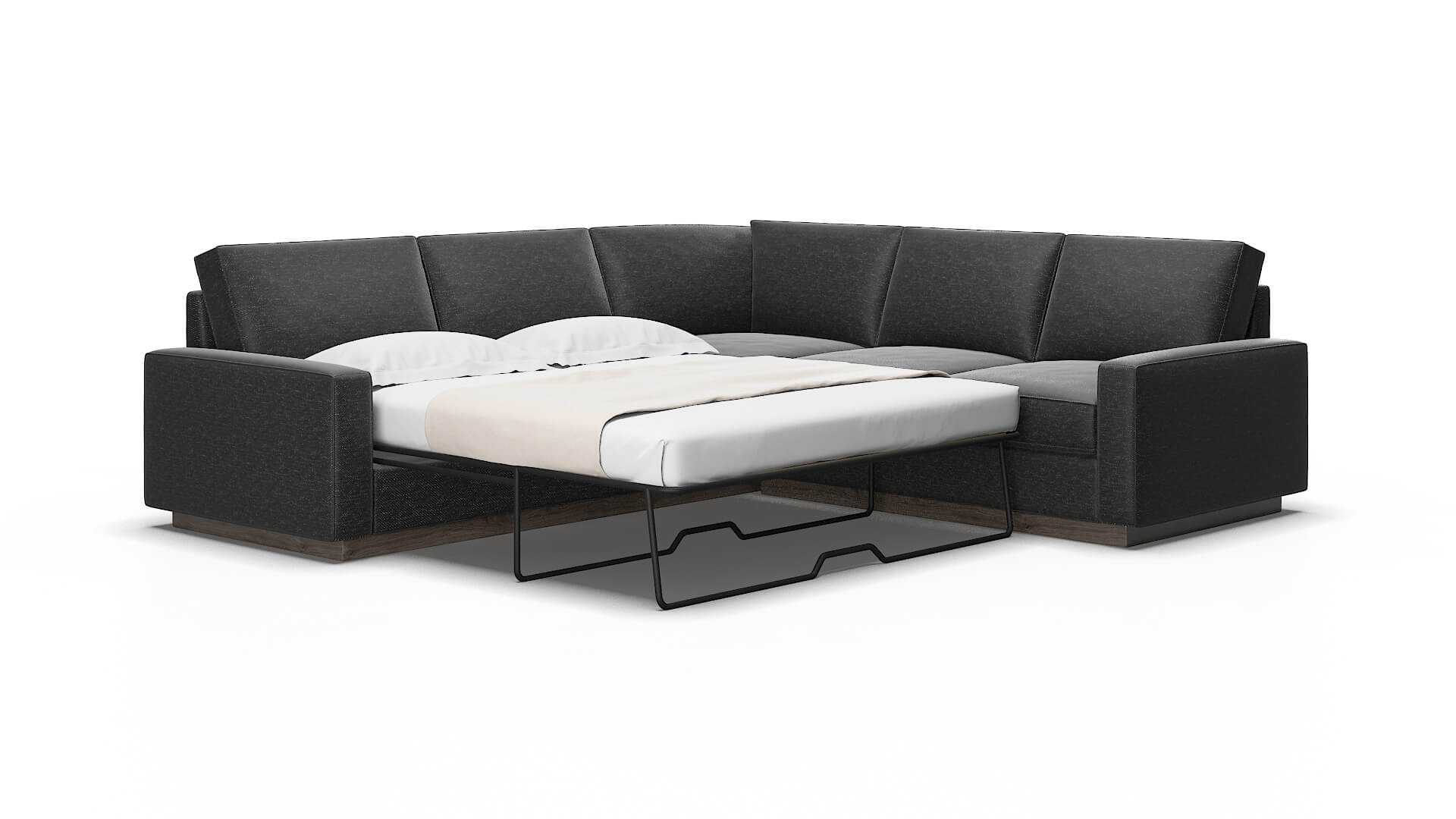 Alton Phoenix Charcoal Sectional Sleeper Espresso Legs 2
