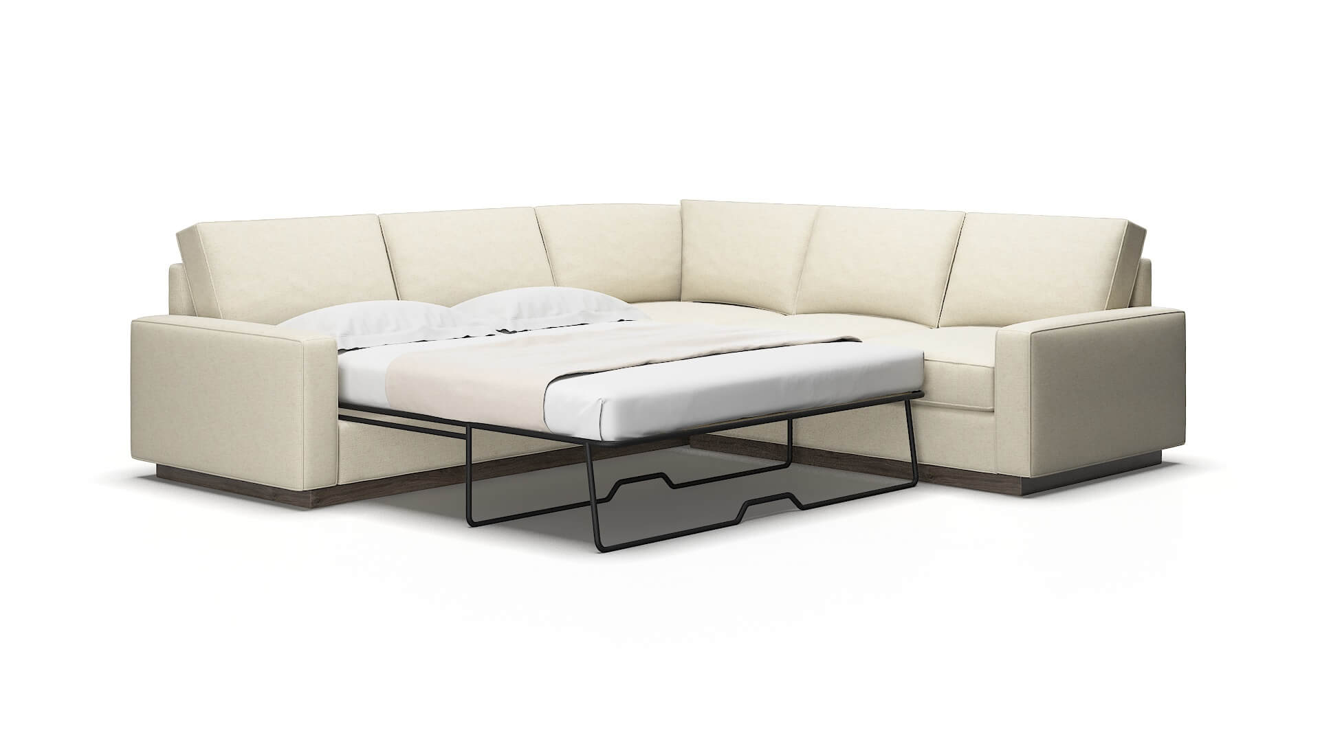 Alton Phoenix Ivory Sectional Sleeper espresso legs 2