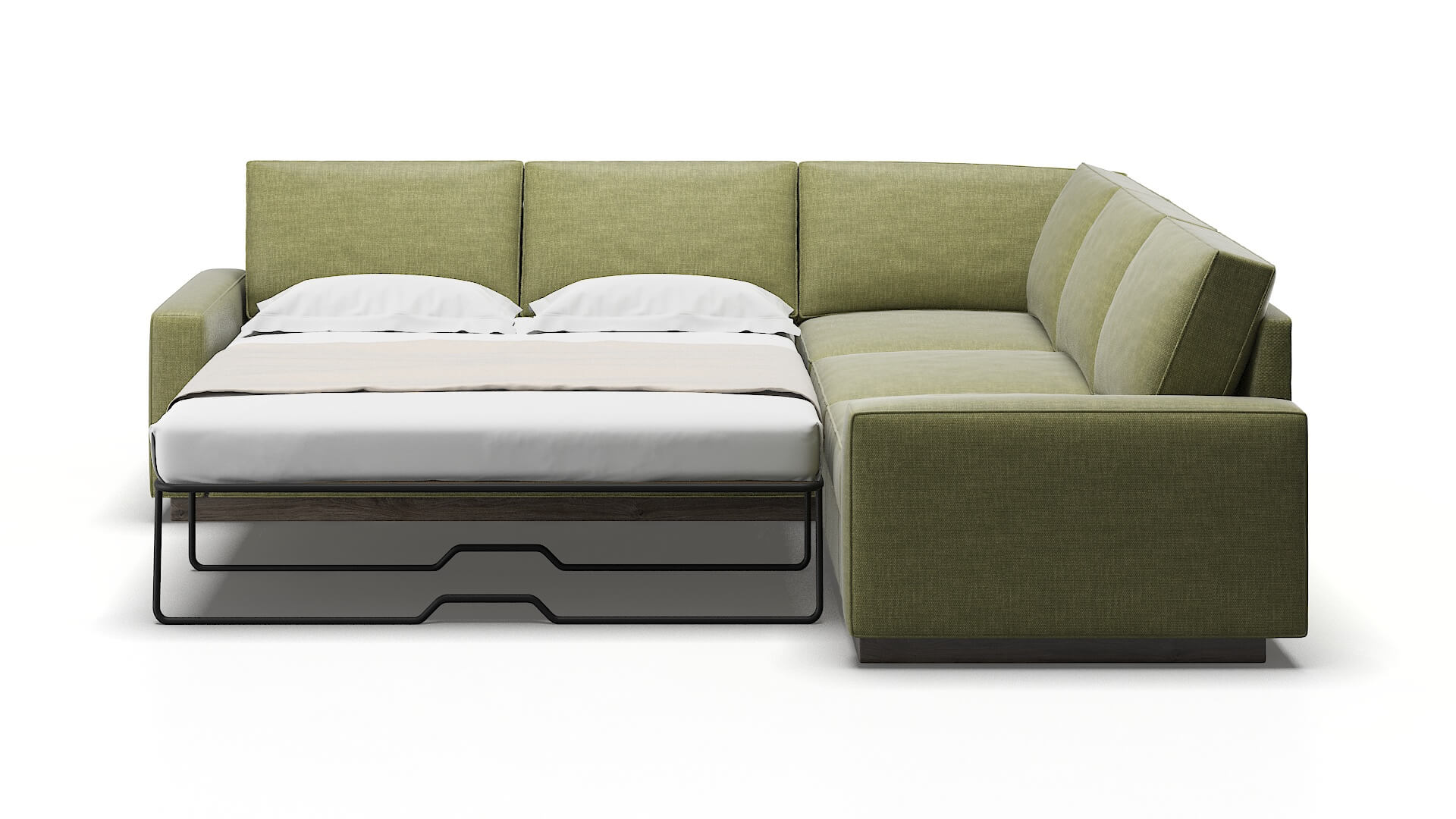 Alton Portland Basil Sectional Sleeper Espresso legs 1