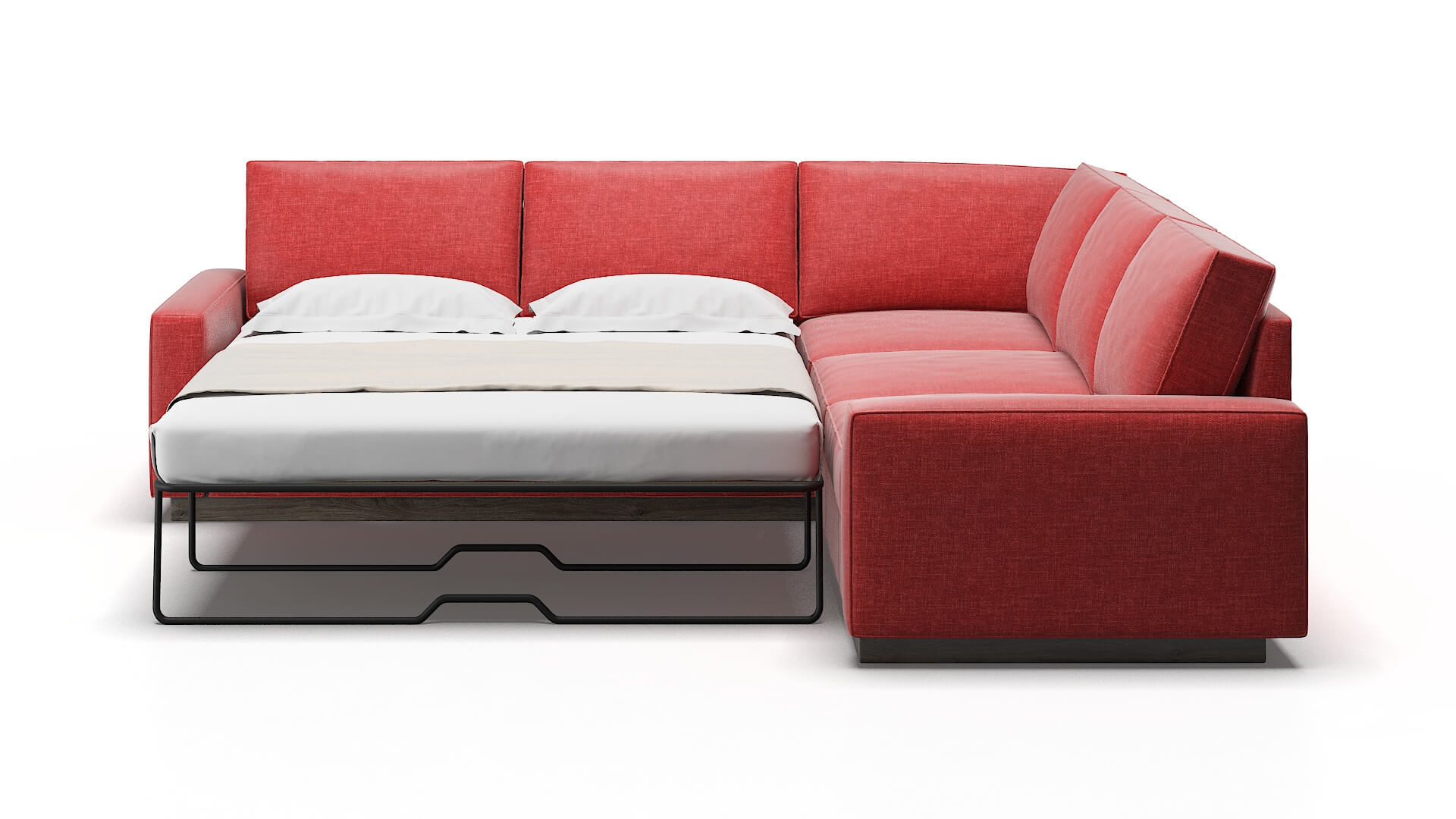 Alton Portland Berry Sectional Sleeper Espresso legs 1