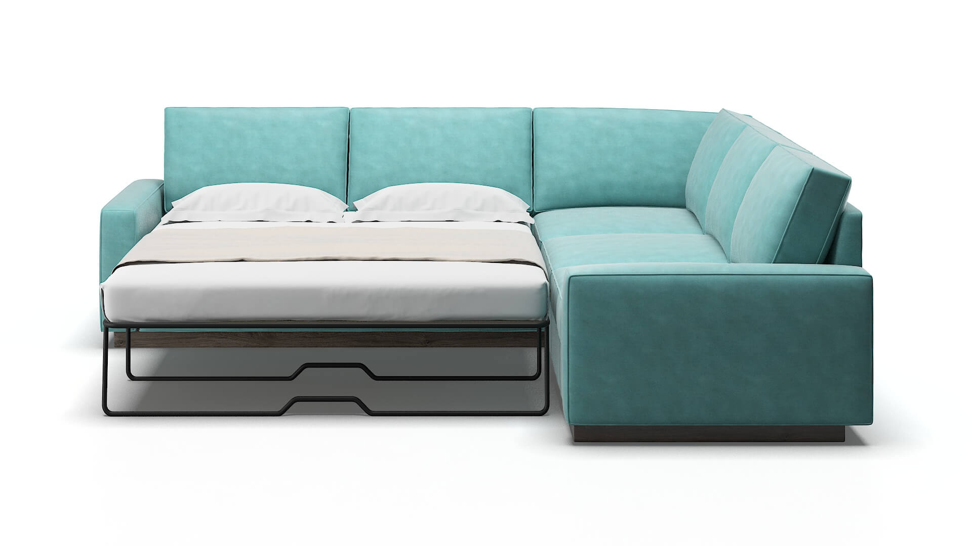 Alton Portland Mercury Sectional Sleeper Espresso legs 1