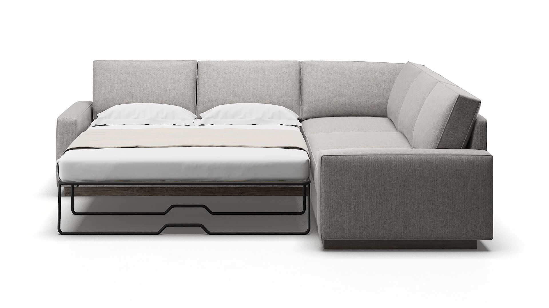 Alton Prime Ash Sectional Sleeper Espresso legs 1