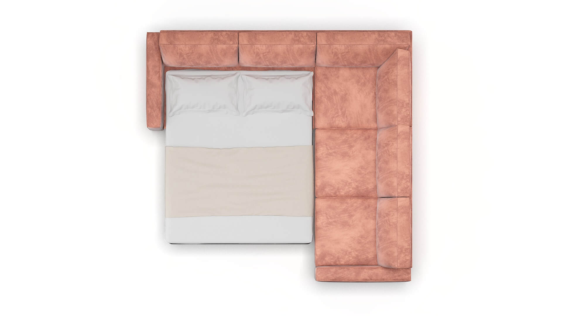 Alton Royale Blush Sectional Sleeper Espresso legs 3