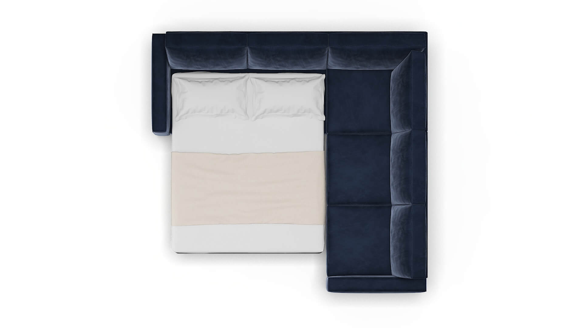 Alton Royale Cobalt Sectional Sleeper Espresso legs 3