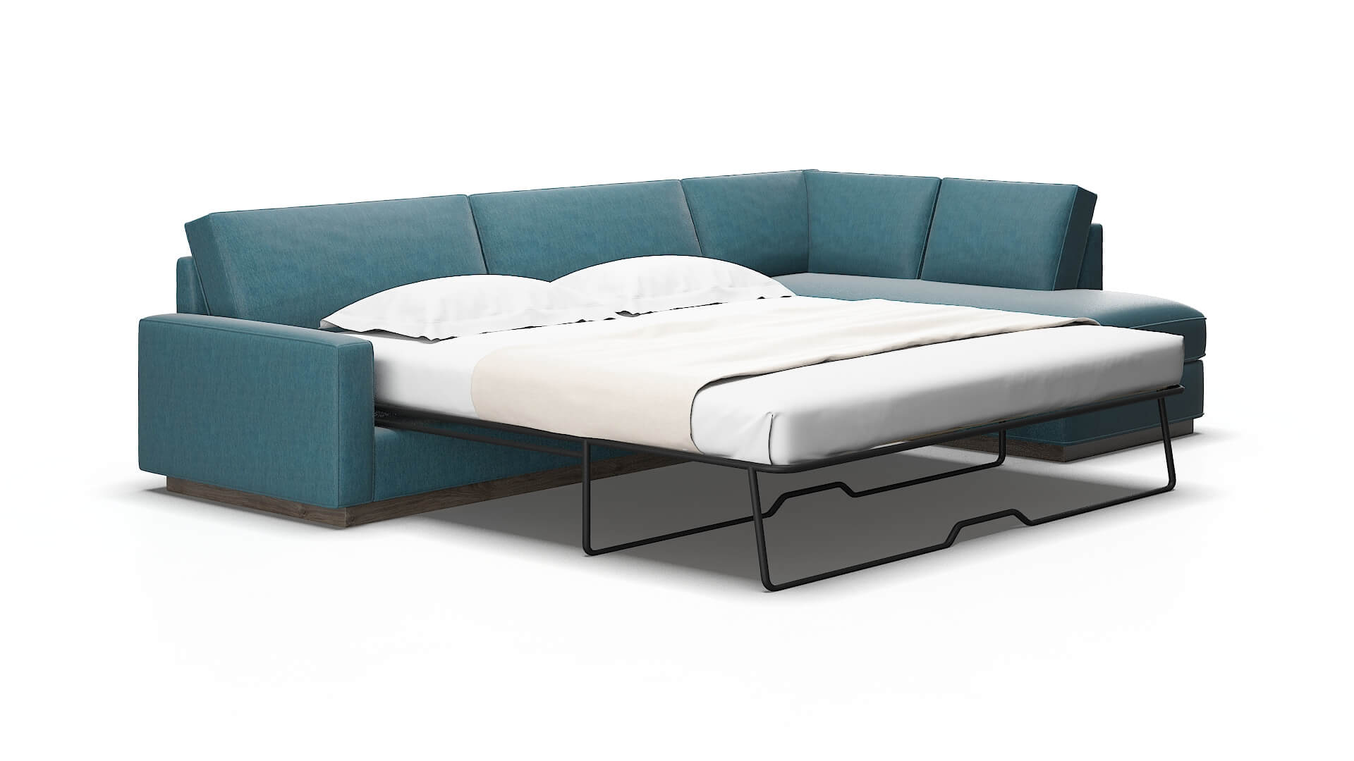 Alton Royale Electric_blue Panel Sleeper Espresso legs 2