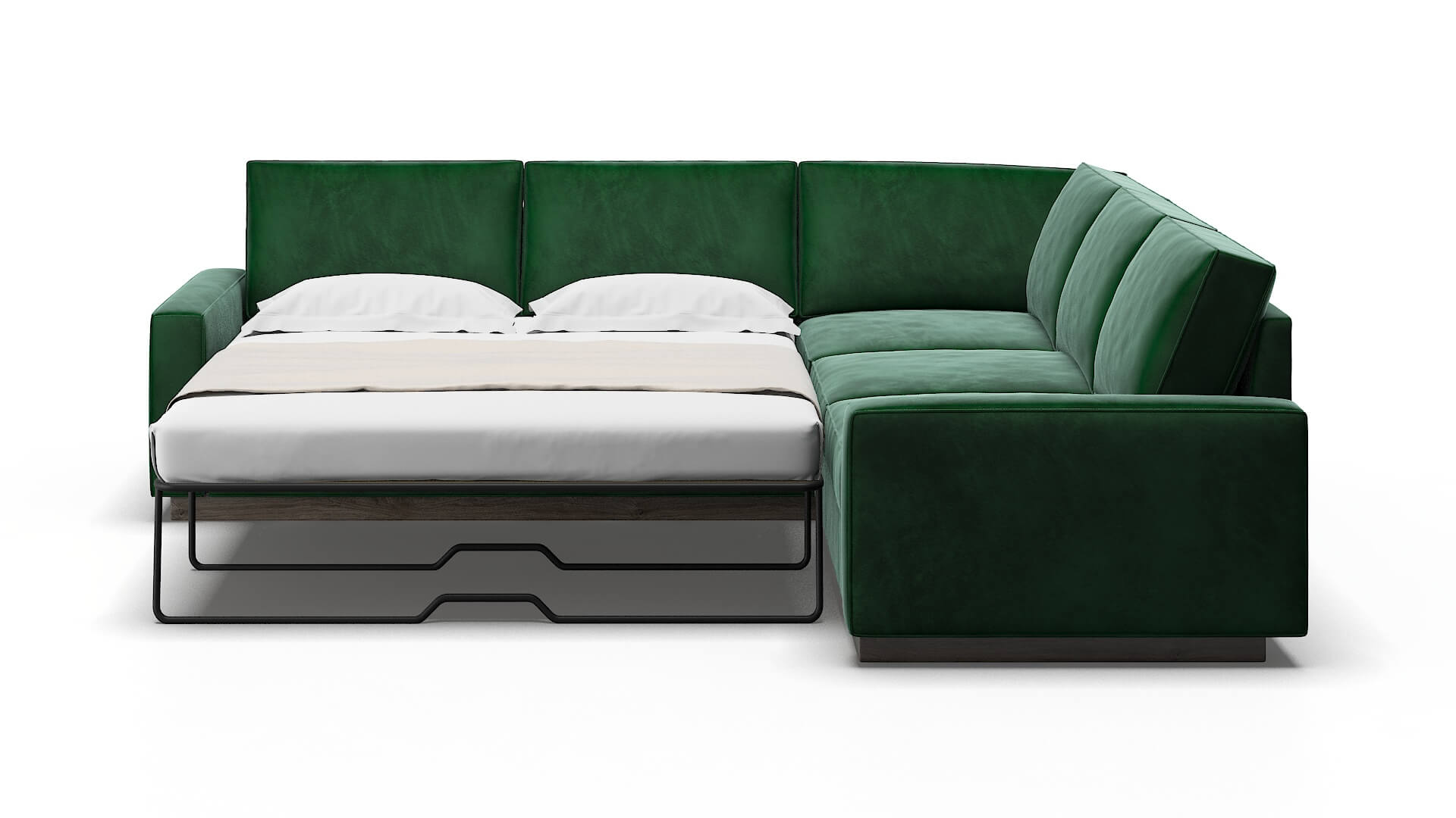 Alton Royale Evergreen Sectional Sleeper Espresso legs 1