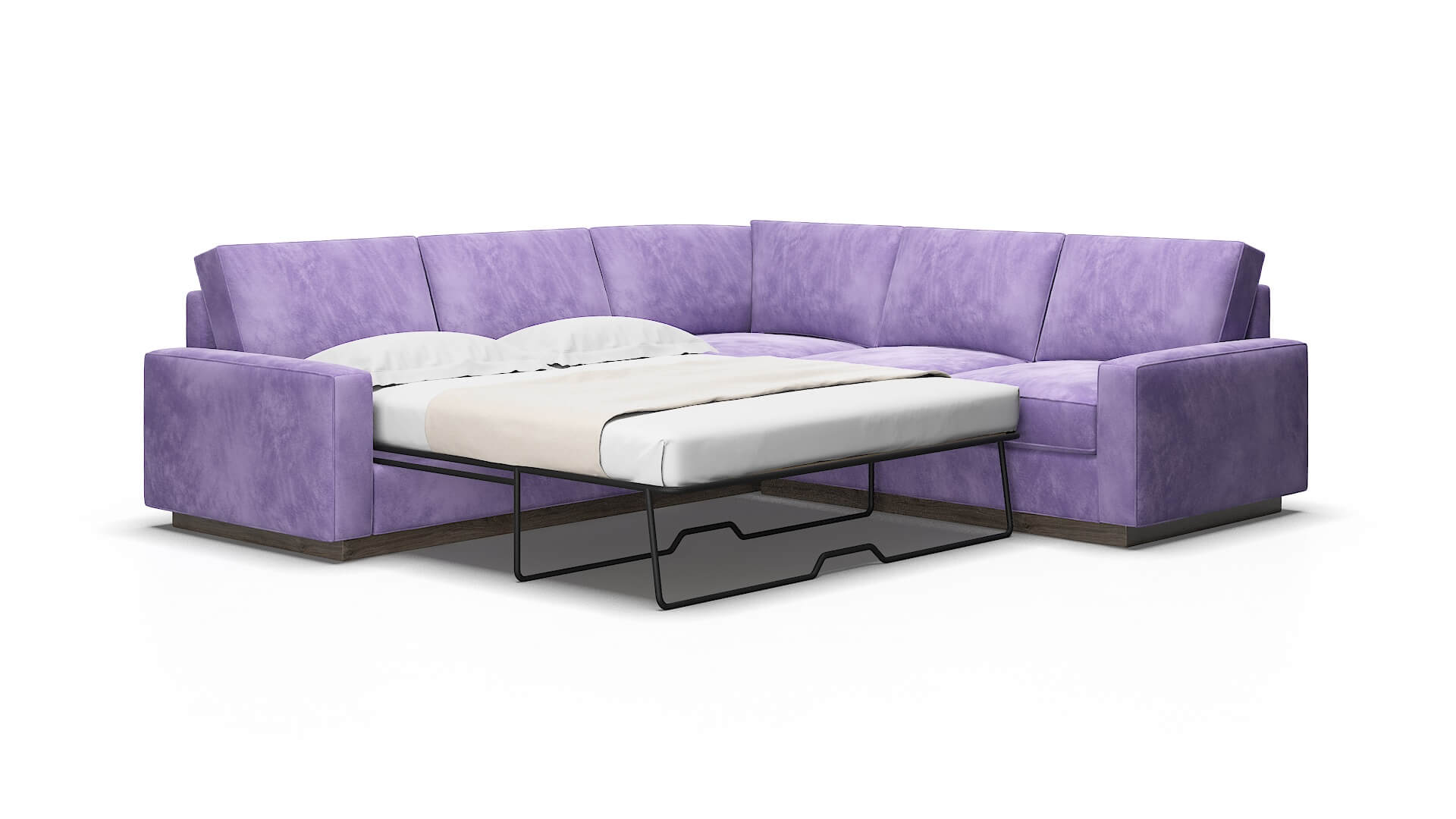 Alton Royale lavender Sectional sleeper Espresso Legs  2