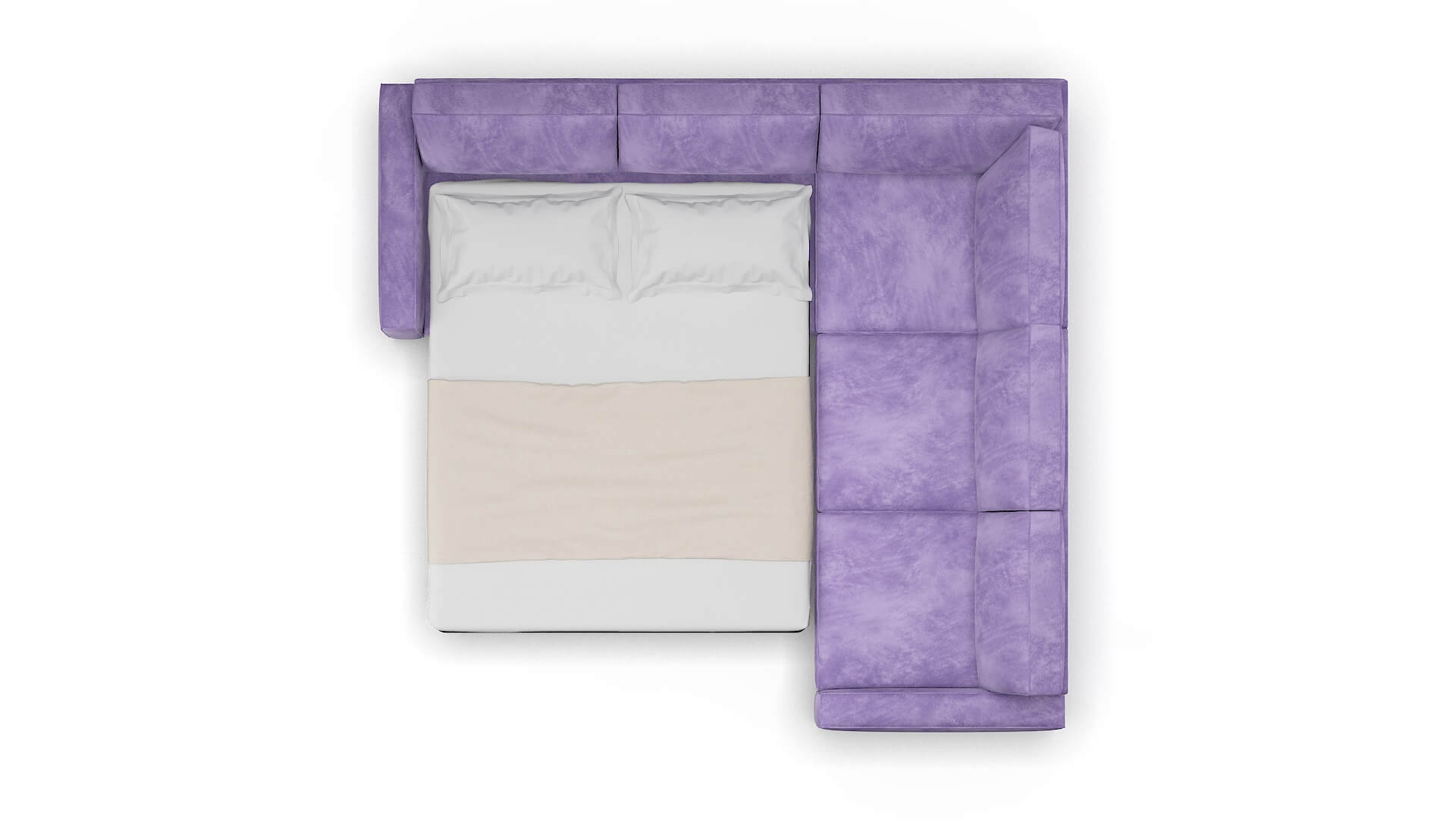 Alton Royale Lavender Sectional Sleeper Espresso legs 3