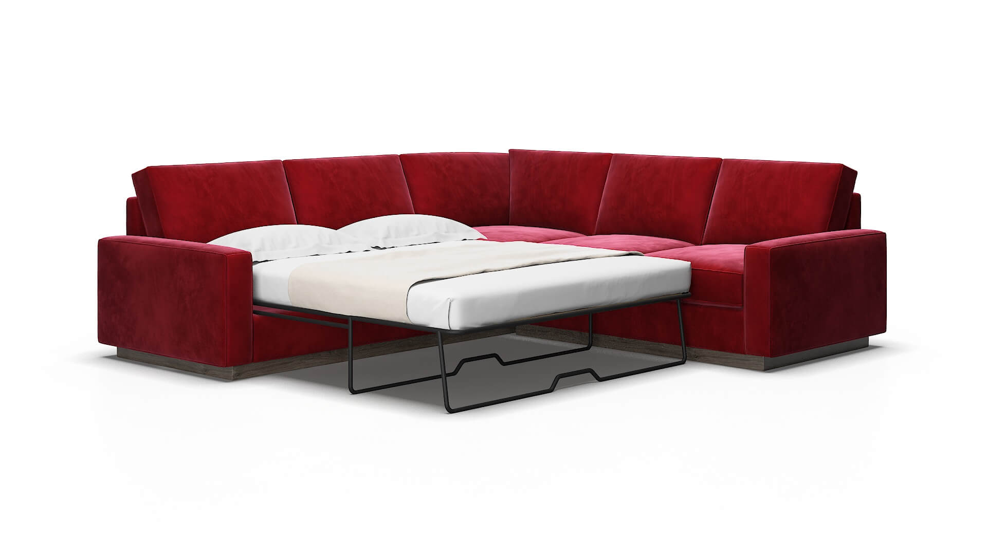 Alton Royale ruby Sectional sleeper Espresso Legs  2