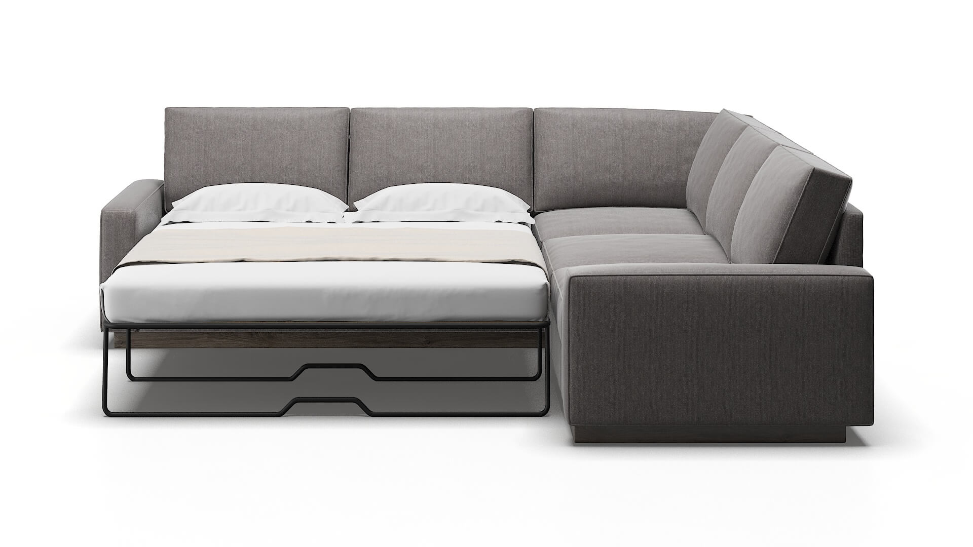 Alton Sasha Granite Sectional Sleeper Espresso legs 1