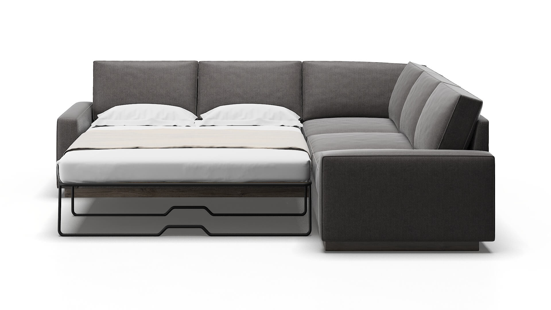 Alton Sasha Grey Sectional Sleeper Espresso legs 1