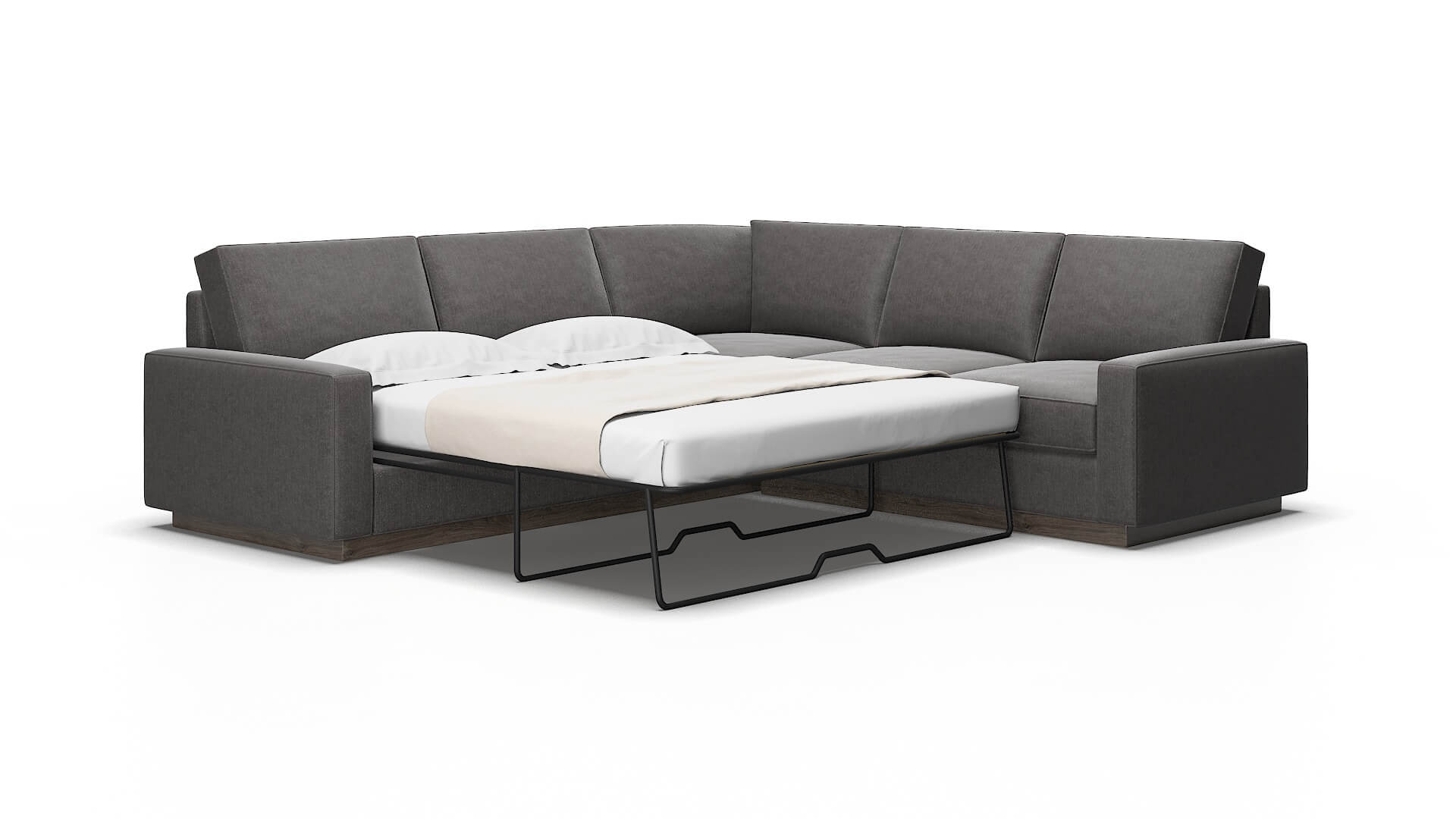 Alton Sasha Grey Sectional Sleeper Espresso legs 2
