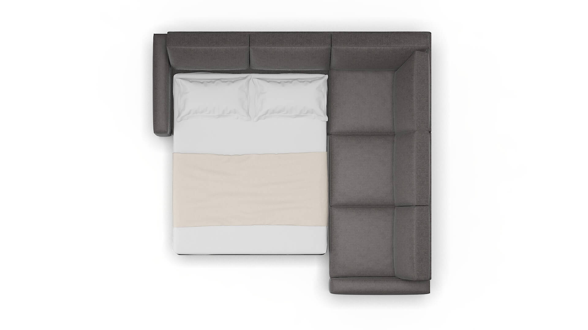 Alton Sasha Grey Sectional Sleeper Espresso legs 3