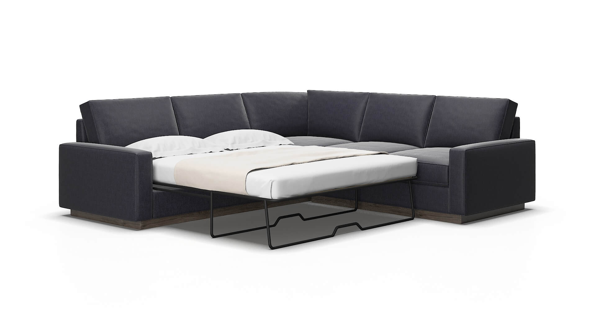 Alton Sasha navy Sectional sleeper Espresso Legs  2