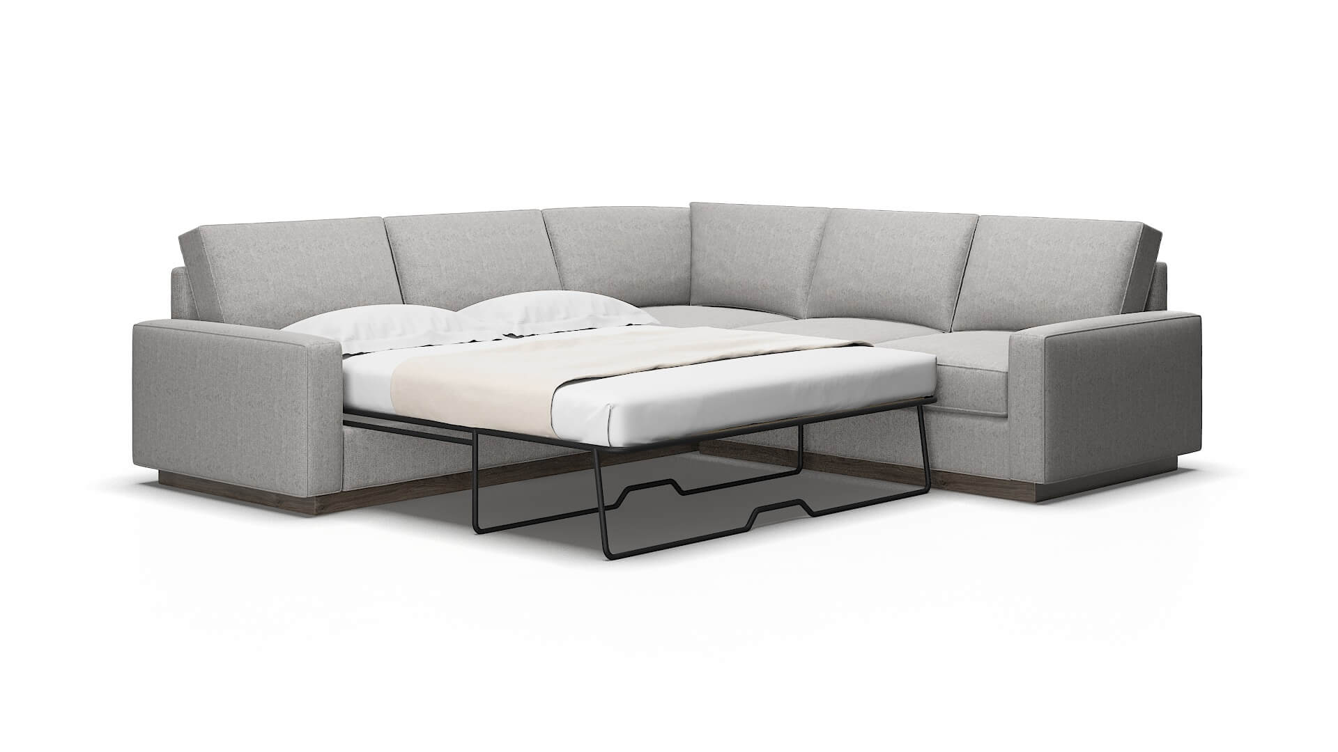 Alton Sasha silver Sectional sleeper Espresso Legs  2