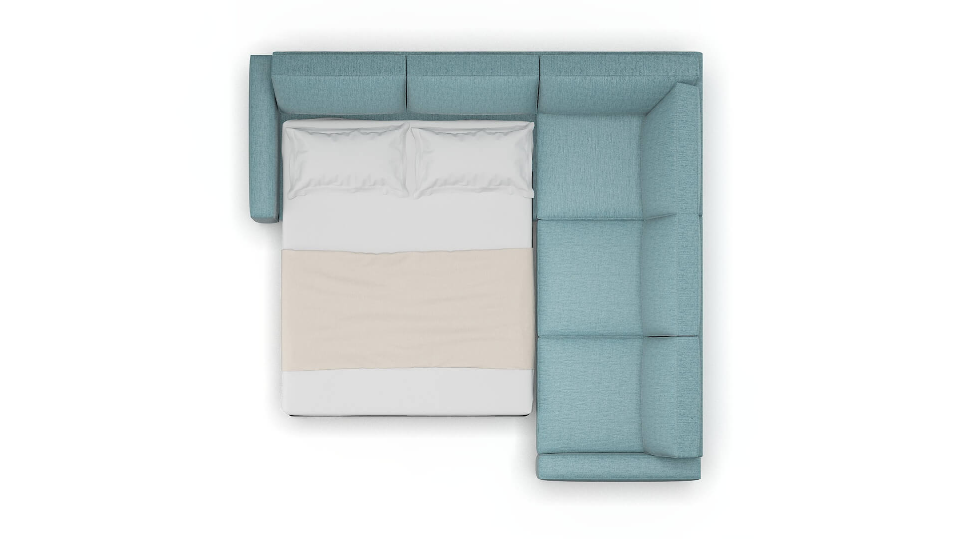 Alton Sasha Teal Sectional Sleeper Espresso legs 3