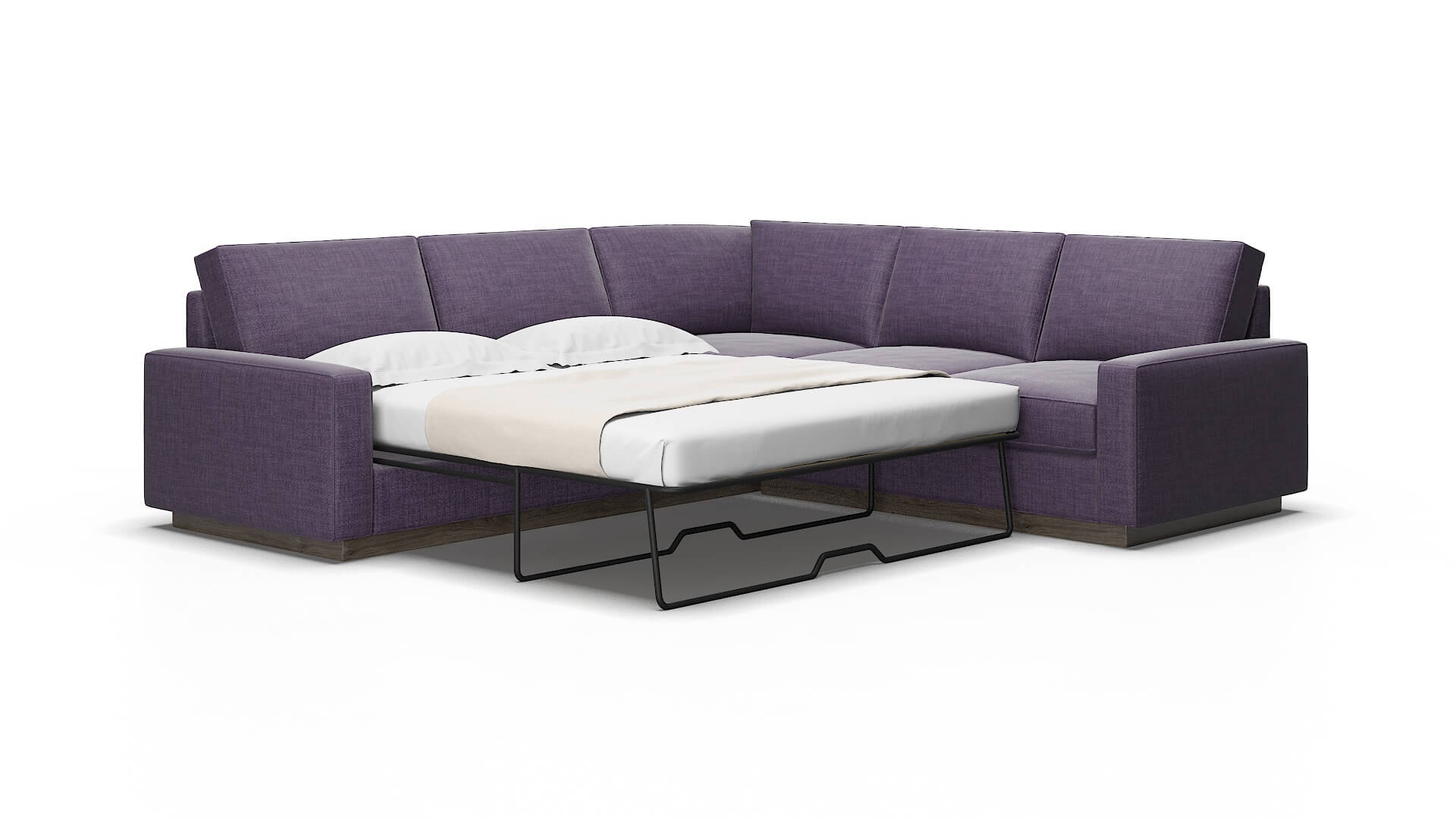 Alton Tess Blackberry Sectional Sleeper Espresso legs 2