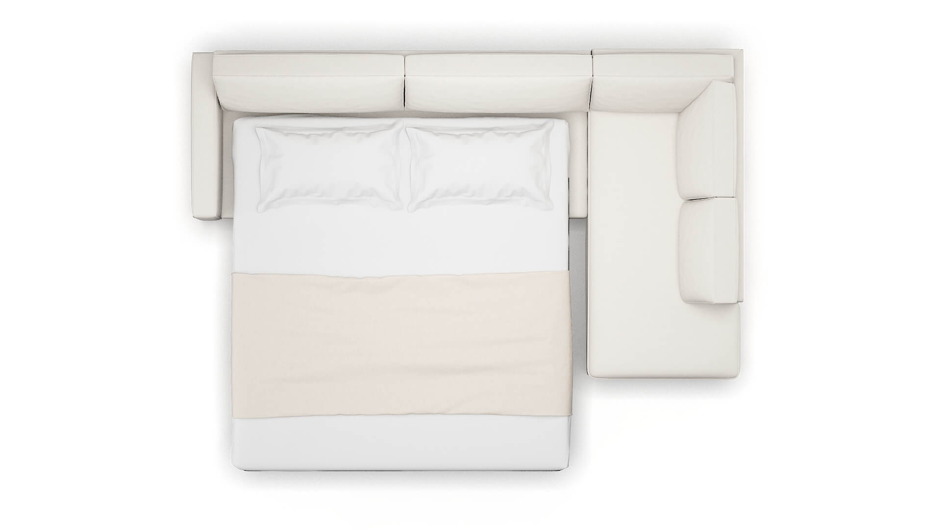 Alton Venice Eggshell Panel Sleeper Espresso legs 3