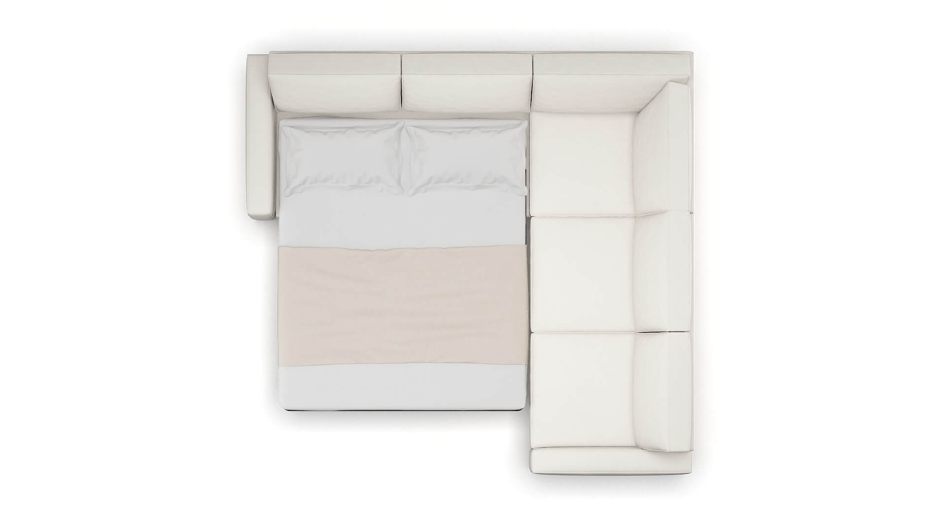 Alton Venice Eggshell Sectional Sleeper Espresso legs 3