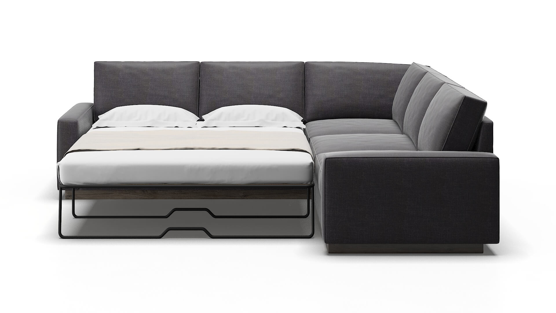 Alton Venus Onyx Sectional Sleeper Espresso legs 1