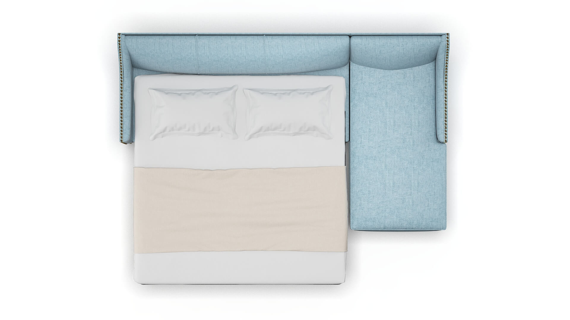 Amsterdam Atlas Turquoise Panel Sleeper Espresso legs 3