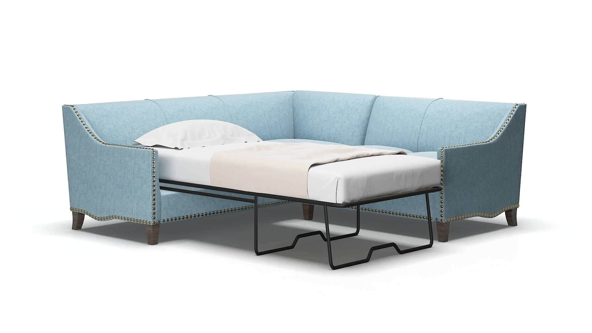 Amsterdam Atlas turquoise Sectional sleeper Espresso Legs  2