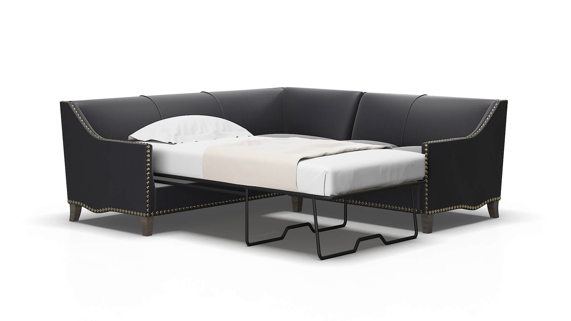 Amsterdam Atlas_plz Navy Sectional Sleeper espresso legs 2