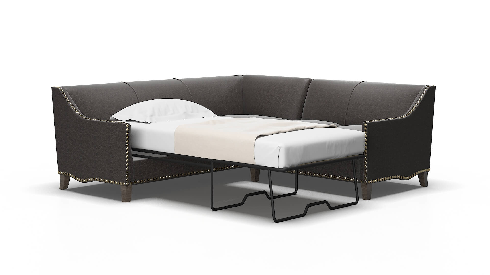 Amsterdam Avenger denim Sectional sleeper Espresso Legs  2