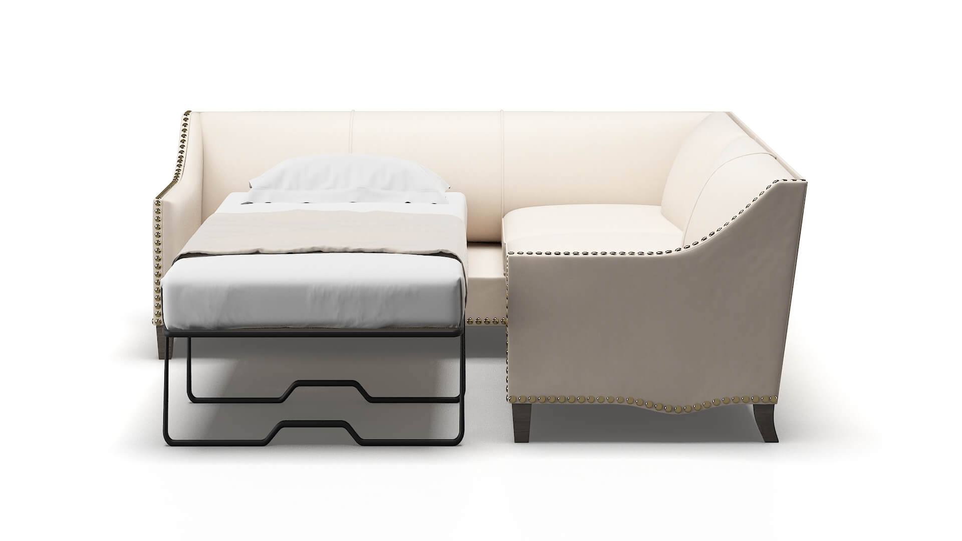 Amsterdam Bella Buckwheat Sectional Sleeper Espresso legs 1