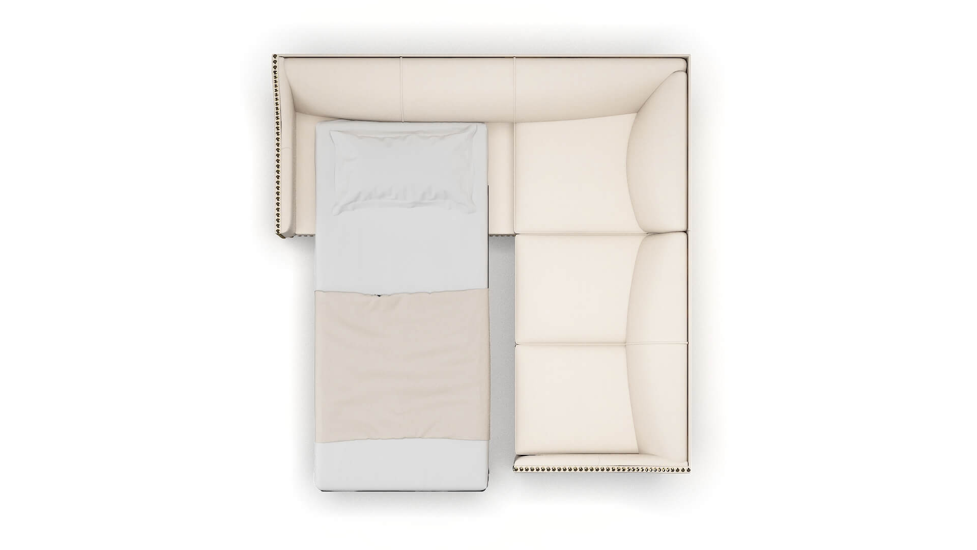 Amsterdam Bella Buckwheat Sectional Sleeper Espresso legs 3