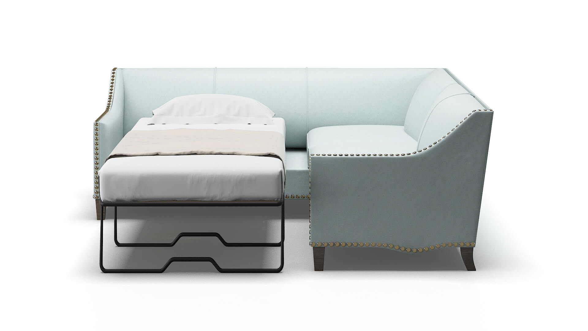 Amsterdam Bella Skylight Sectional Sleeper Espresso legs 1