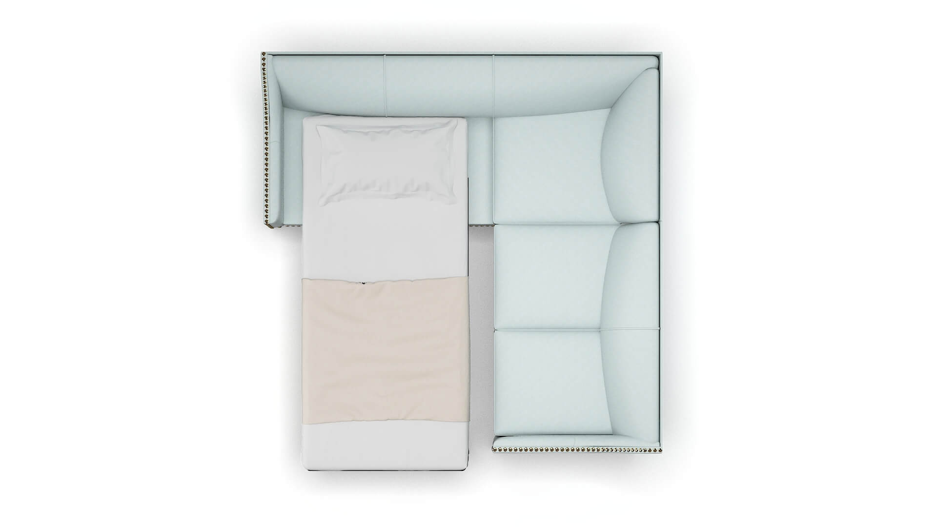 Amsterdam Bella Skylight Sectional Sleeper Espresso legs 3