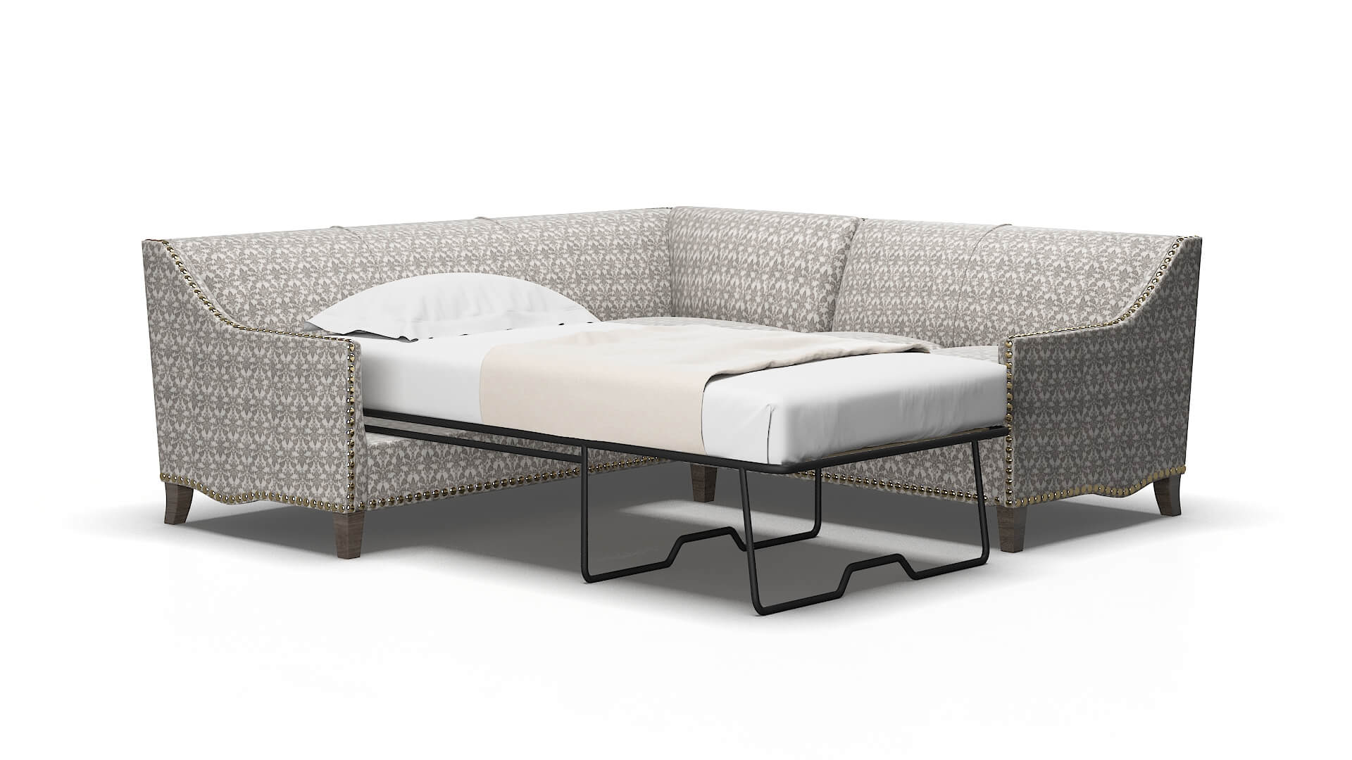 Amsterdam Bergamo dove Sectional sleeper Espresso Legs  2