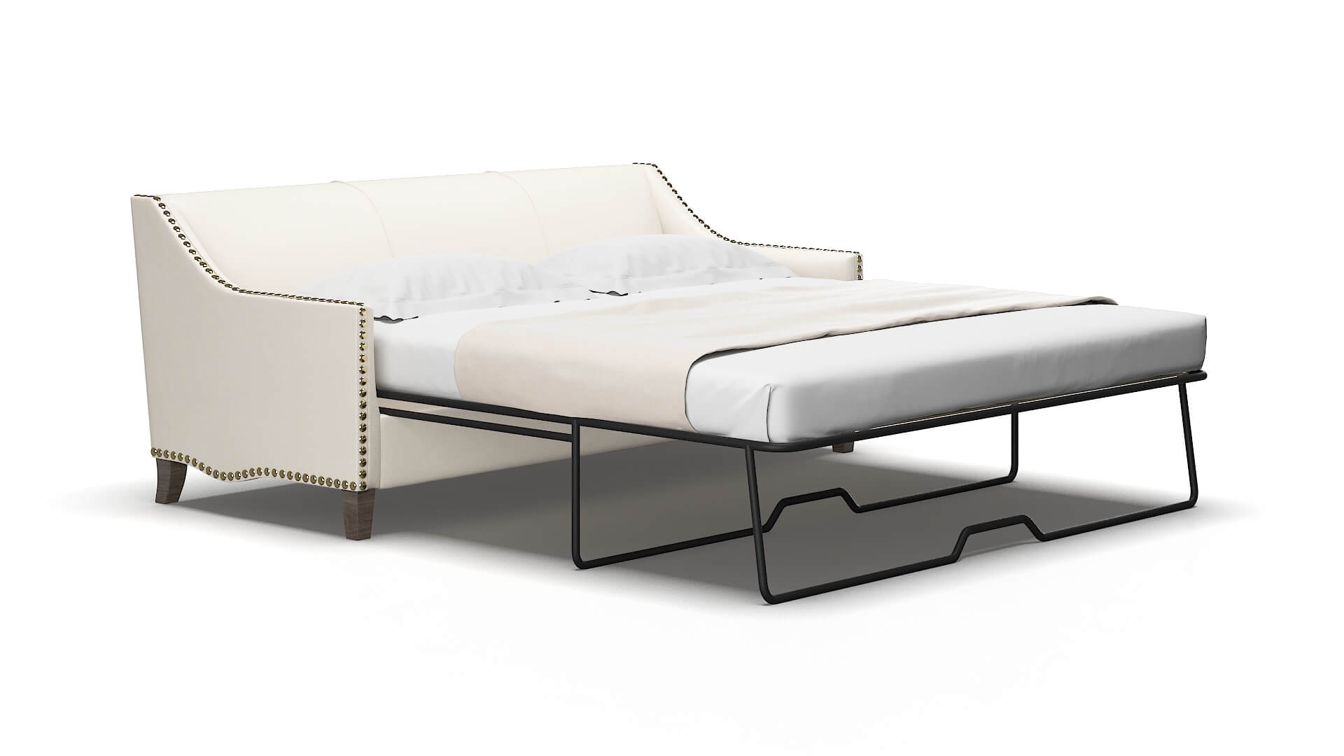 Amsterdam Blanche Milky Sofa Sleeper Espresso legs 2