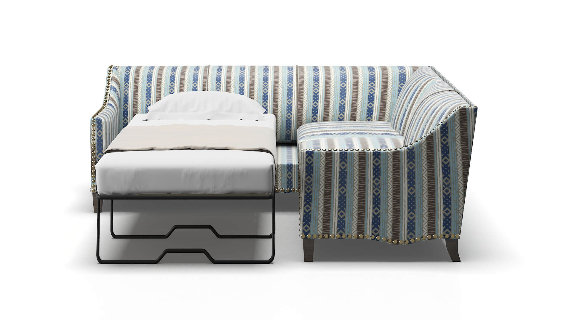 Amsterdam Bodhi Indigo Sectional Sleeper Espresso legs 1