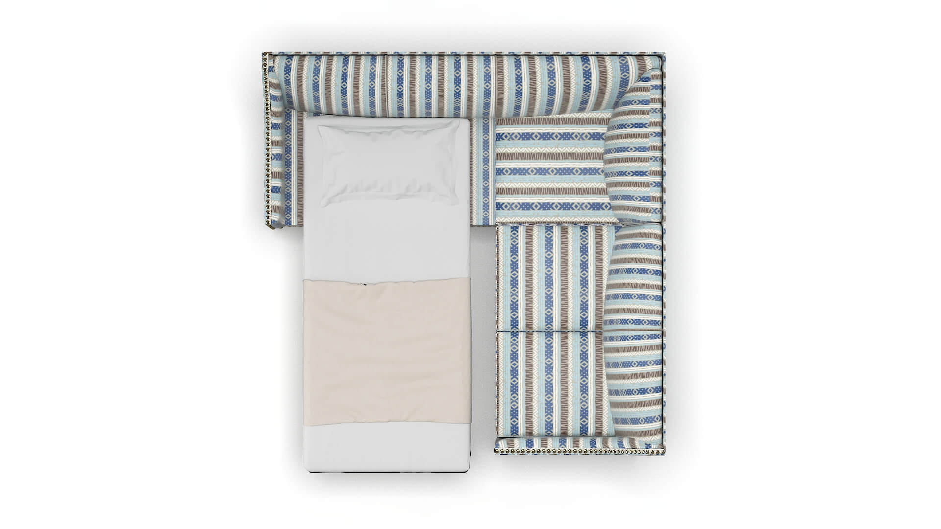 Amsterdam Bodhi Indigo Sectional Sleeper Espresso legs 3