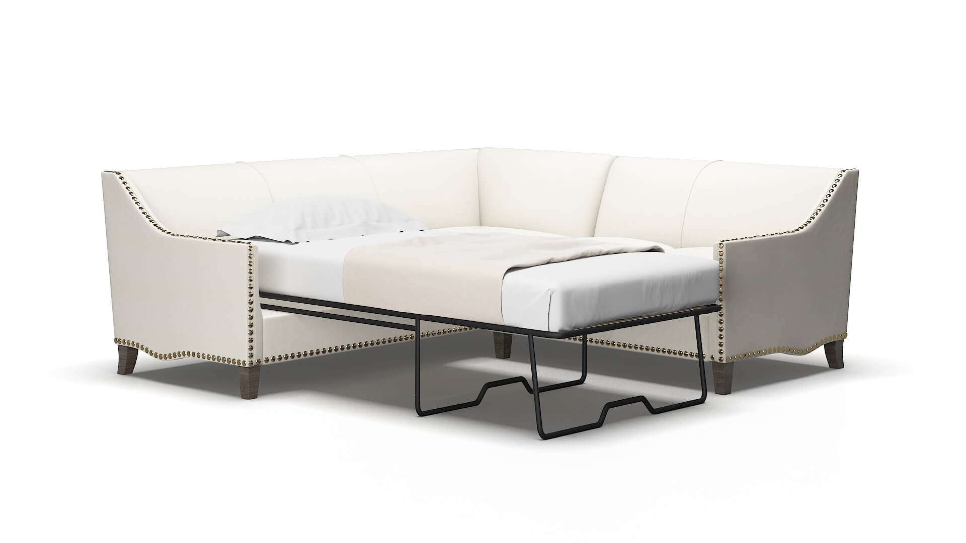 Amsterdam Chance bone Sectional sleeper Espresso Legs  2
