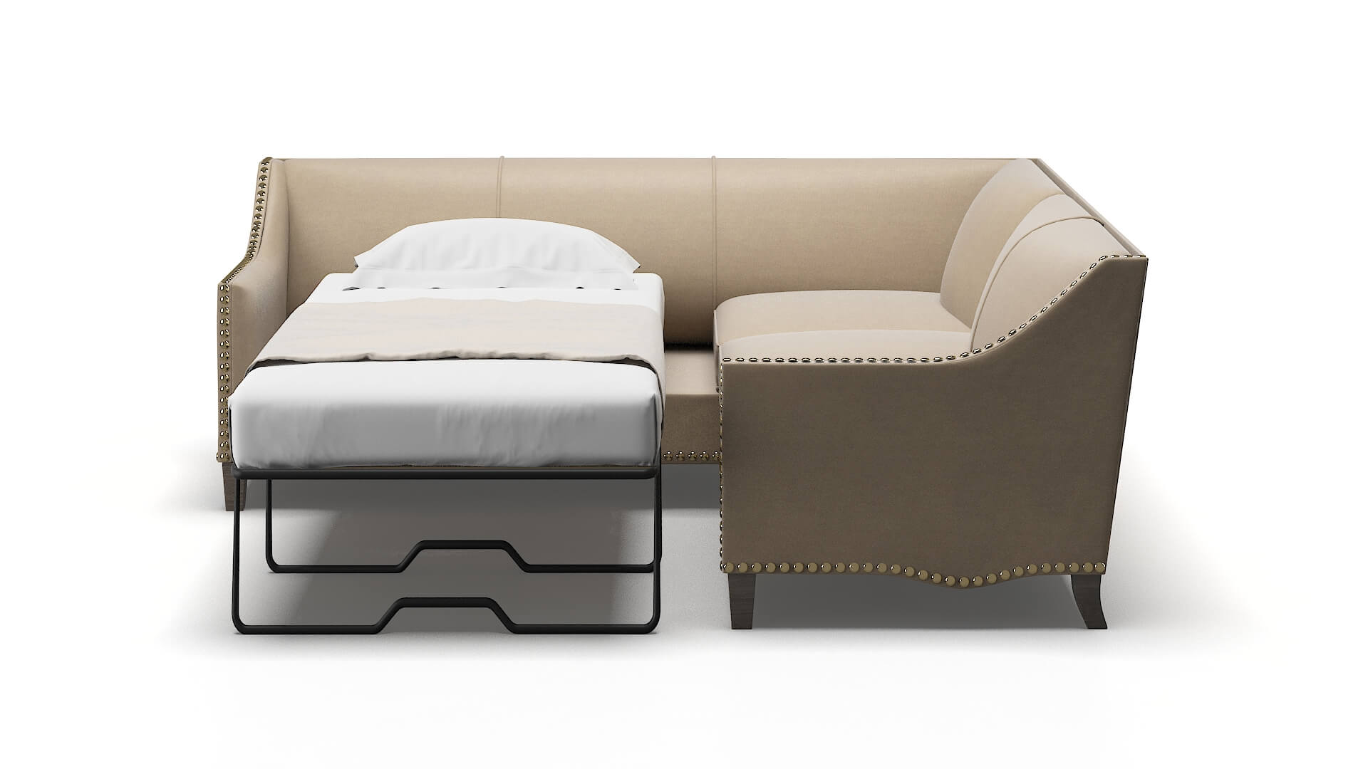 Amsterdam Chance Platinum Sectional Sleeper Espresso legs 1
